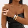 Exaggerated Punk Hip Hop Heavy Metal Spring Bangles Vintage Fashion Gold Copper Color Bangles For Women Bracelets Men Jewelry