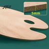 Art Studio Equipment Wooden Paint Palette, Square Oval Shaped Artist Painting Tray with Premium Mixing Palette Thumb Hole for Acrylic Watercolor