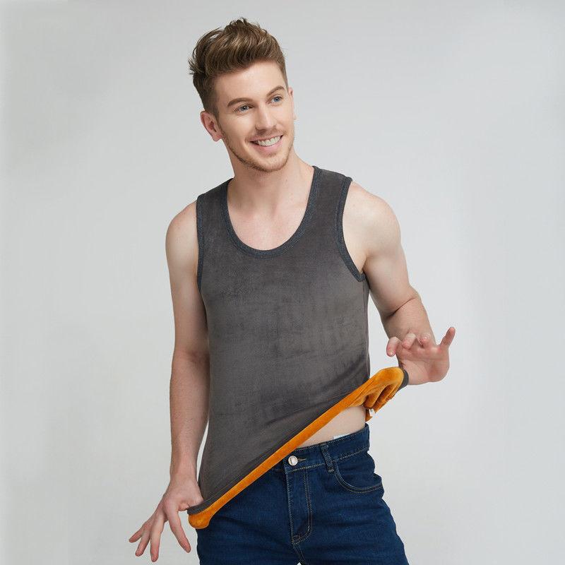 New Double-sided Plush and Thick Insulation Vest for Men's Winter Underwear Vest