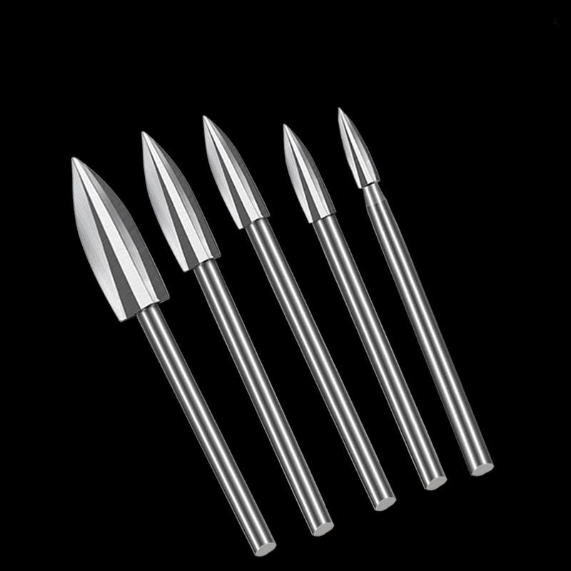 5pcs Electric Woodworking Milling Cutter Drill Bit, Furniture Tea Table Wood Carving Root Carving Grinding Polishing Tool 5pc Carving Knife Set