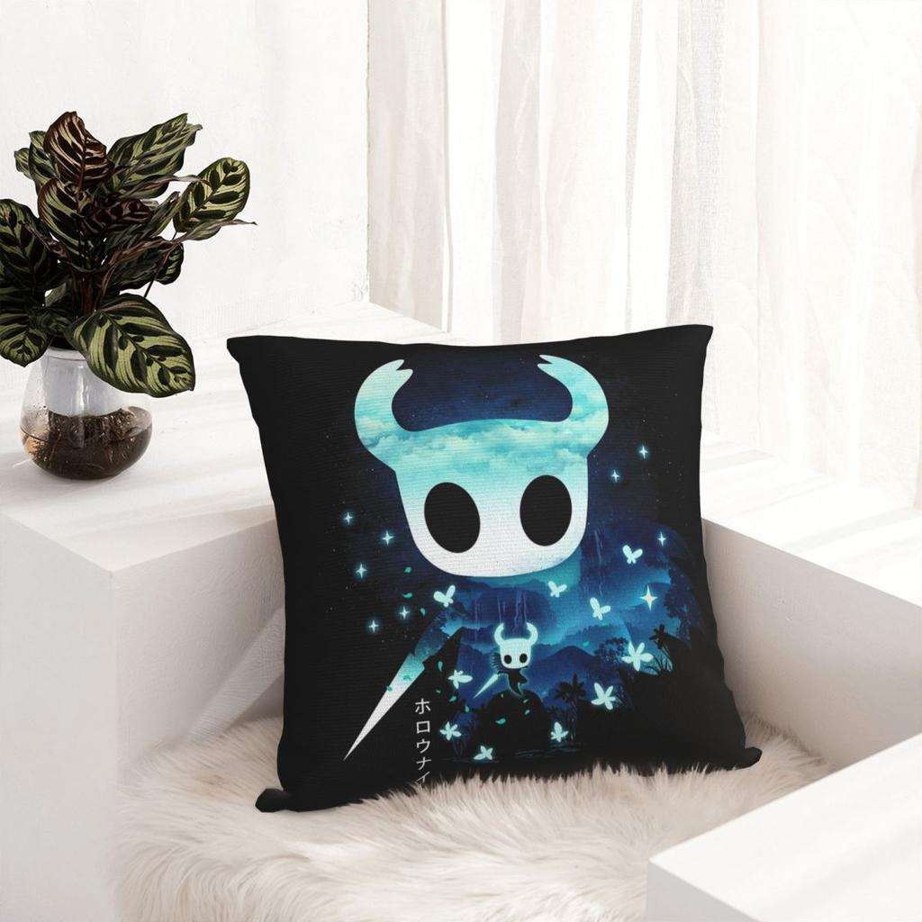Hollow Knight Silksong Kissenbezug Bedruckter Polyester Kissenbezug Geschenk Überwurf Kissenbezug Wohnzimmer Reißverschluss 40*40cm