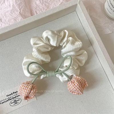 Korean Accessories Hair Band for Girl Women Scrunchie Elastic Tie Rubber Flowers Fascinator  Popular New In Kpop Sweets Gift