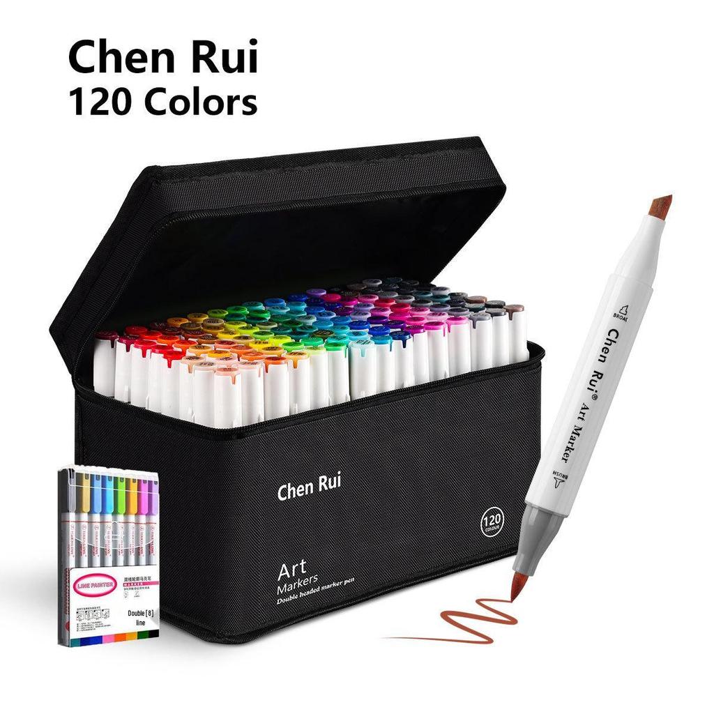ChenRui Dual-Tip Watercolor Marker Pen Set for Students and Children