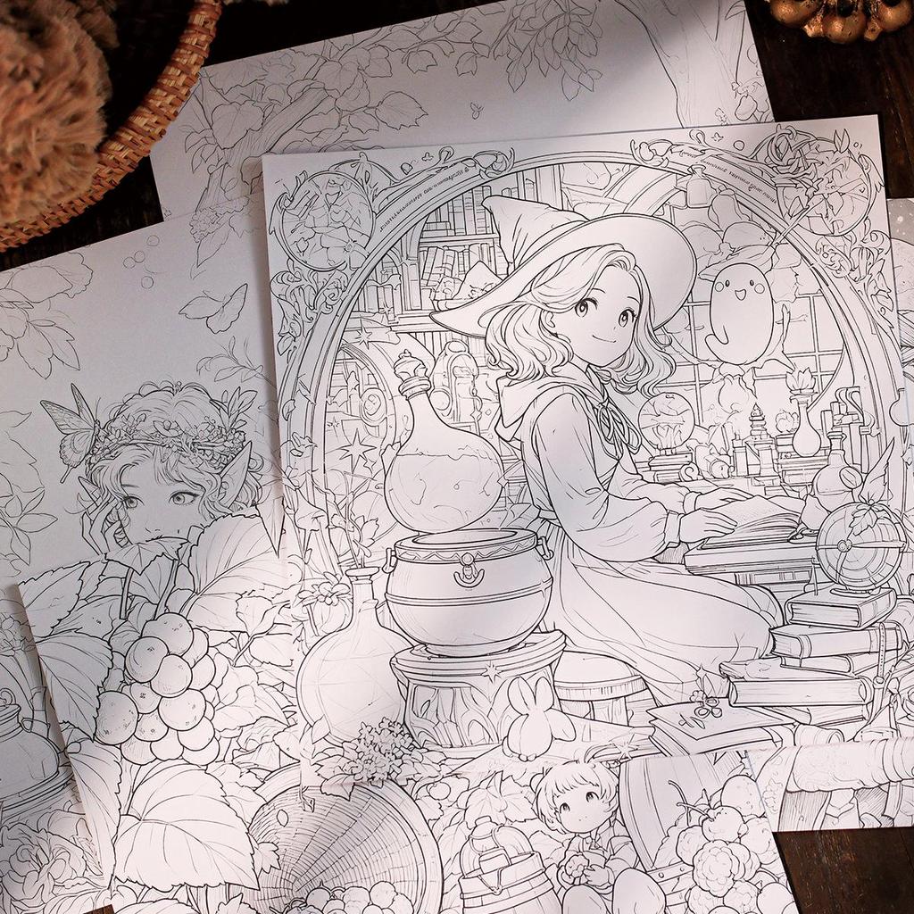 Mu Ran Magical Continent Watercolor Coloring Book: High-Value Adult Stress Relief Notebook