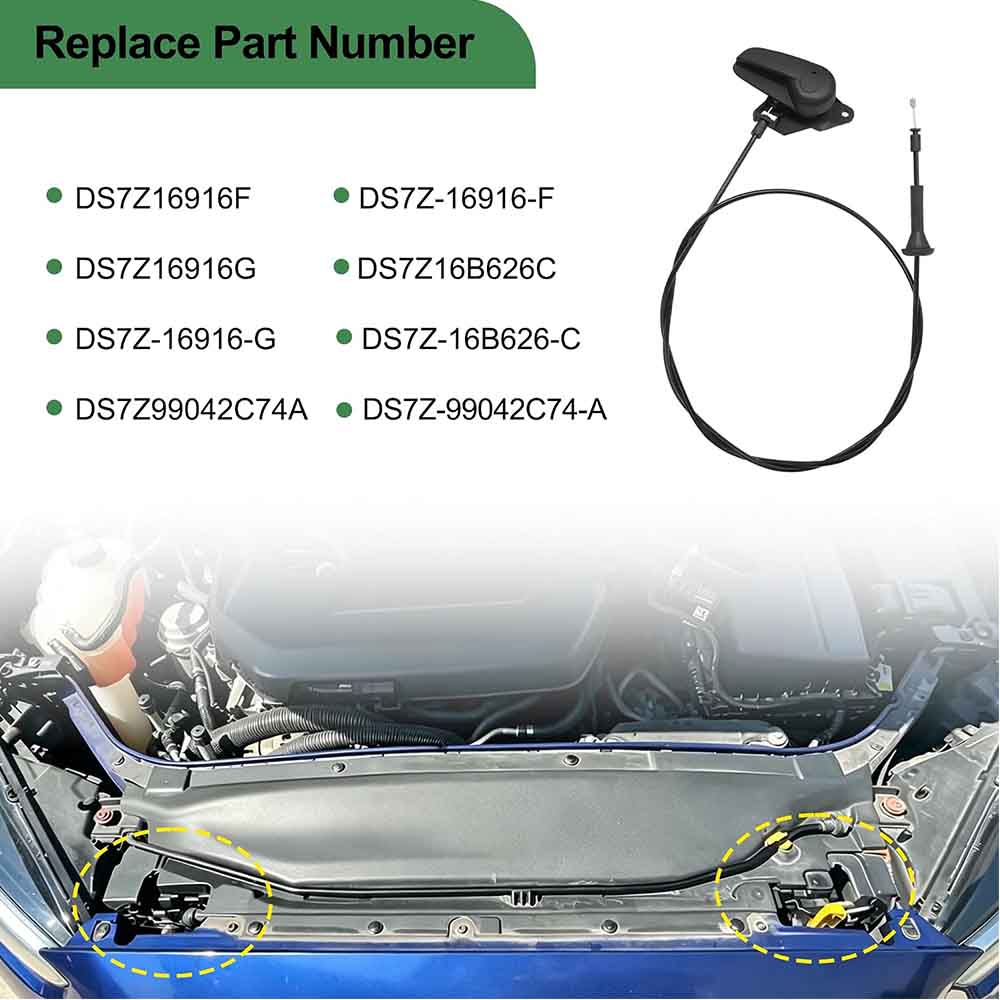 Hood Release Cable Pull Handle for Ford Fusion 2013-2018 DS7Z16B626C