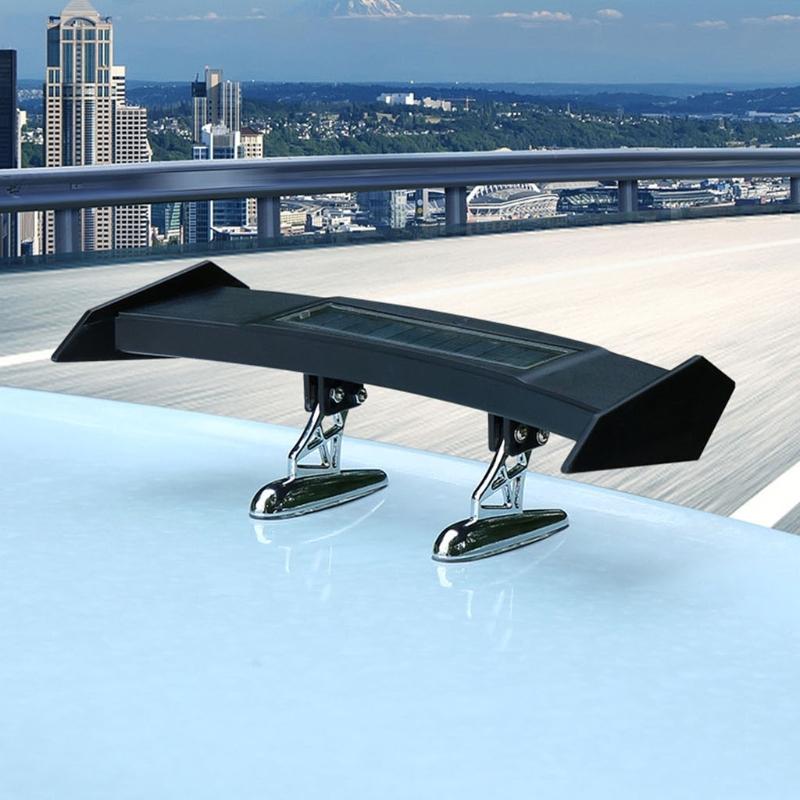 Adjustable Solar LED Rear Spoiler Wing Racing Flashing Lamp Air Deflector Decor