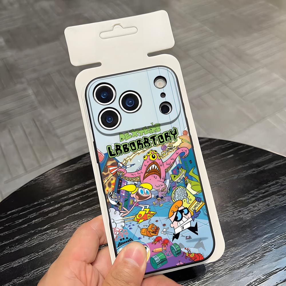 Cartoon D-Dexters L-Laboratory Phone Case For IPhone 17 Air 16 E Pro Max 15 14 13 Mini 12 Pro 11 Max Plus Black Soft Shell