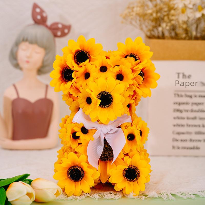 Bear Sunflower Charming Stuffed Toy Perfect For Seasonal Home Decoration And Gift Ideas