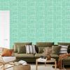 Polynesian Geometric Pattern Wallpaper Mint and Sea 50x1000