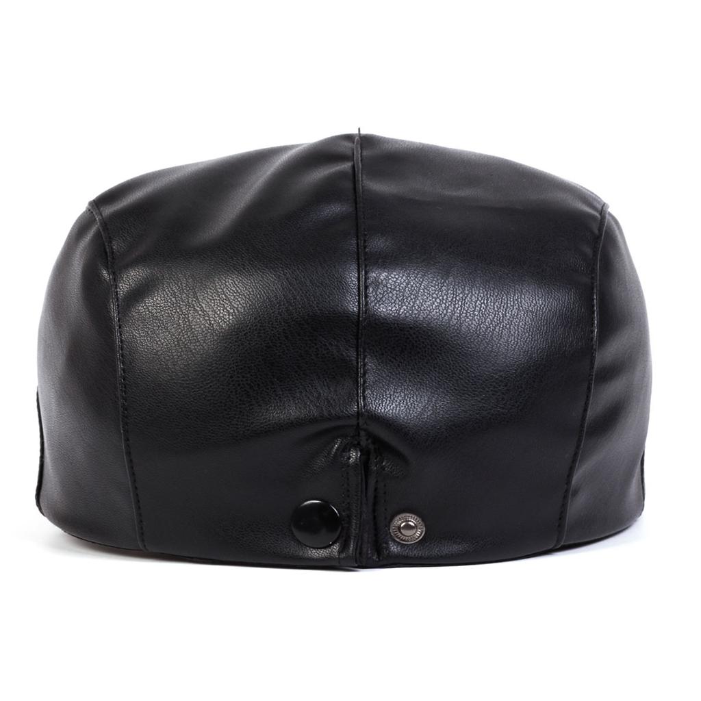 Men PU Leather Forward Hat Fashion Outdoor Windproof Beret Cap Classic Style Taxi Driver Newsboy Hats Flat Top Caps
