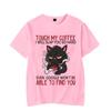 Kawaii Katze T-Shirts Tops Fass meinen Kaffee an, ich werde dich so hart schlagen Grafik T-Shirt Lustiges T-Shirt Mode Harajuku T-Shirt Streetwear
