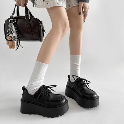 Retro Black British Style Platform Small Leather Shoes Women's 2025 New Autumn and Winter with Skirts Versatile Mary Jane Single Shoes