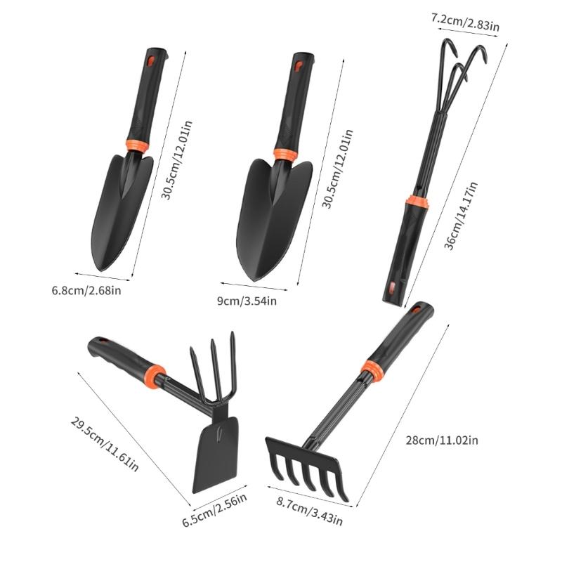Carbon Steel Digging Tool Set Nonslip Rubber Coated Handles Suitable For Transplanting Flowers And Vegetables