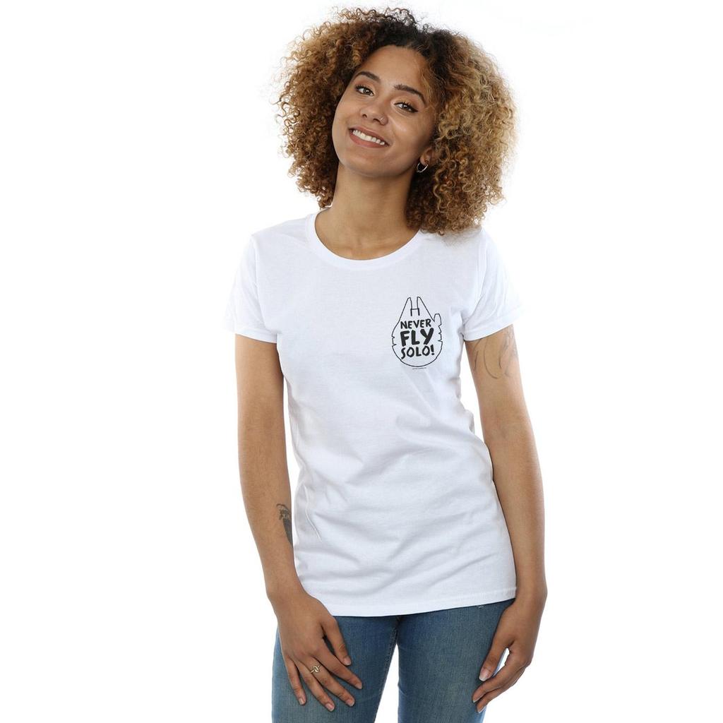 Star Wars Womens/Ladies Never Fly Solo Cotton T-Shirt