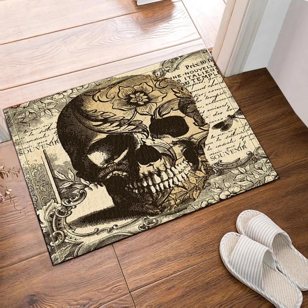 Lebka Halloween Kuchyňská rohožka Protiskluzová rohožka Omyvatelný koberec pro vchod Obývací pokoj Vedle postele Dlouhý halloweenský koberec Domácí dekorace