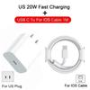 20W PD Charger Fast Charging Type C Phone Charger Adapter For iPhone 15 14 13 Pro Max Mini X XS EU/US Plug Quick Charge Charger
