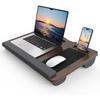 Knietisch mit Kissen, Großer Laptop-Schreibtisch für Erwachsene, Bis zu 17" Laptop-Tablett für das Bett mit Handgelenkauflage, 2 selbstklebende Mauspads, Tragbarer Griff