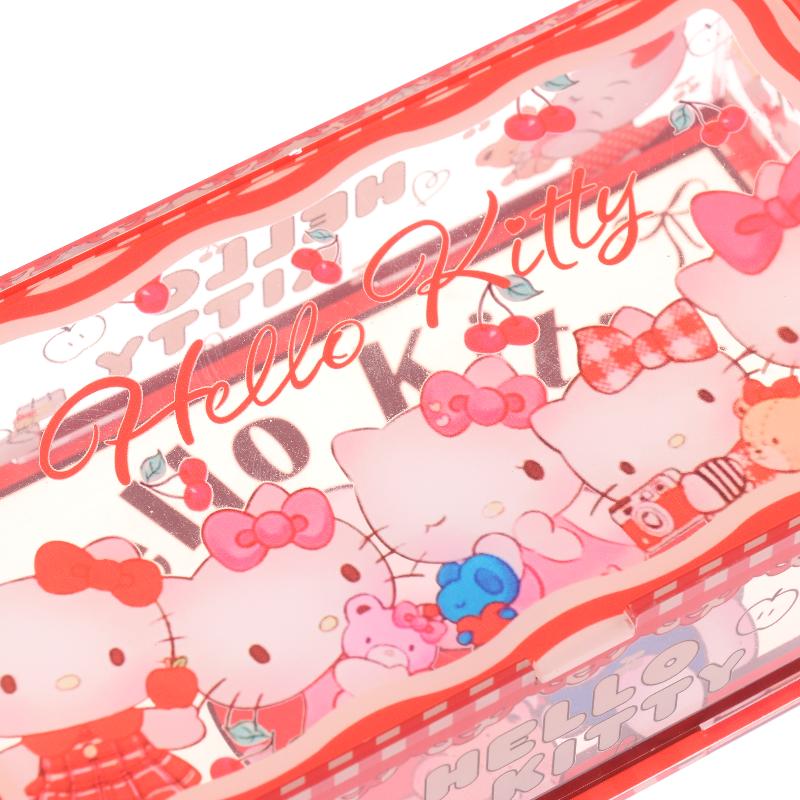 Hello Kitty Storage Box Cute Acrylic Flip Desktop Storage Box Dust-Proof Ornaments Removable Home Decora