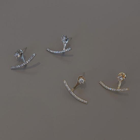 1 Pair Rhinestone Earrings for Women, Cubic Zirconia Stud Earrings, Lightweight Cartilage Helix Earring Jewelry