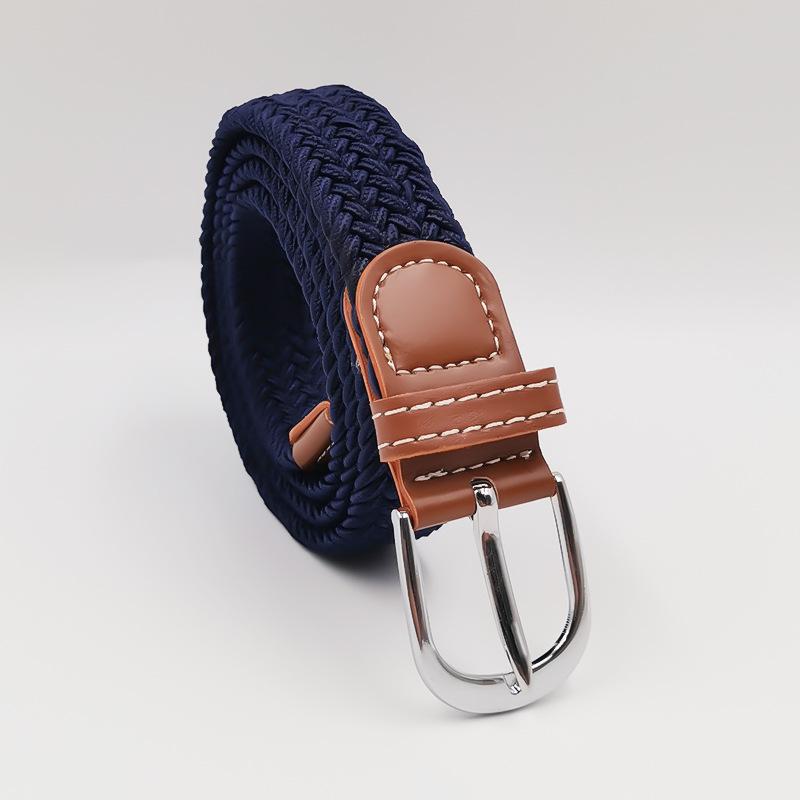 Men and Women Pin Buckle Canvas Belts, Thin Elastic Elastic Belts, Young Students Knitted Canvas Belts