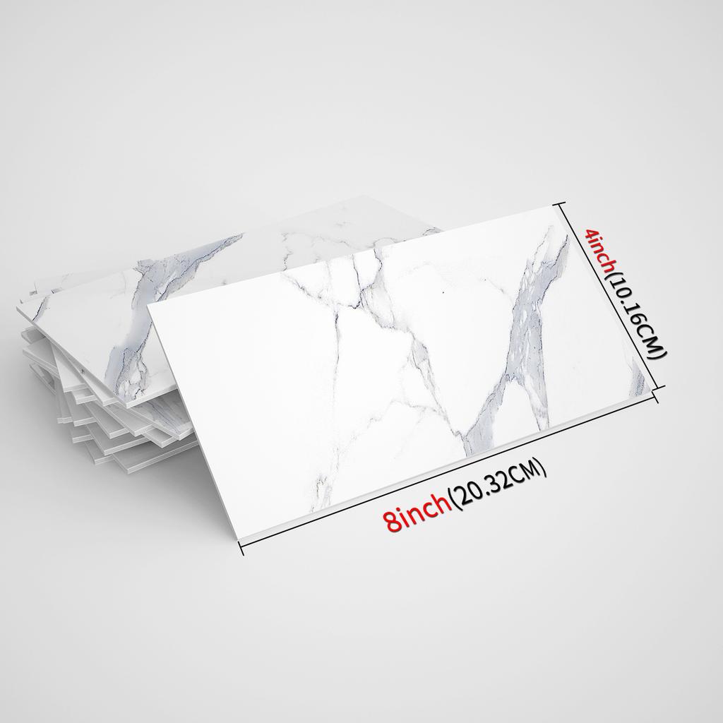 Black Imitation Marble Tile Stickers Self-Adhesive Waterproof Moisture-Proof Wall Decor for Bathroom & Living Room