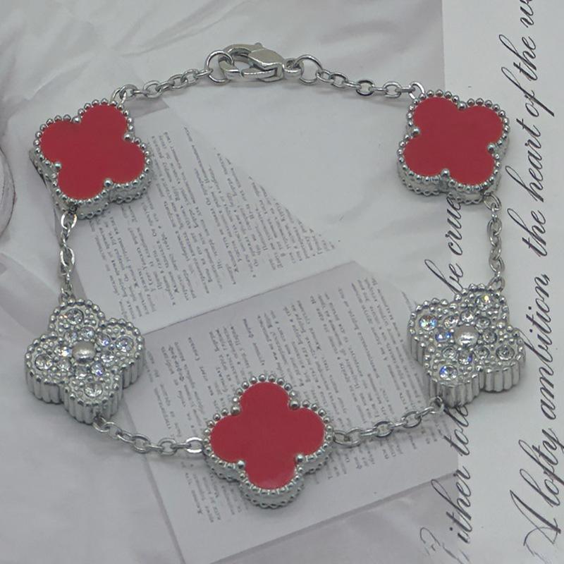 New Shiny Four-leaf Clover Bracelet Five-flower Fashion Sense Hand Jewelry Simple Jewelry