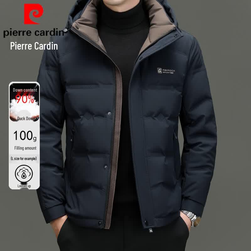 Pierre Cardin 2025 Men s 90% Duck Down Short Jacket with Detachable Hood 185