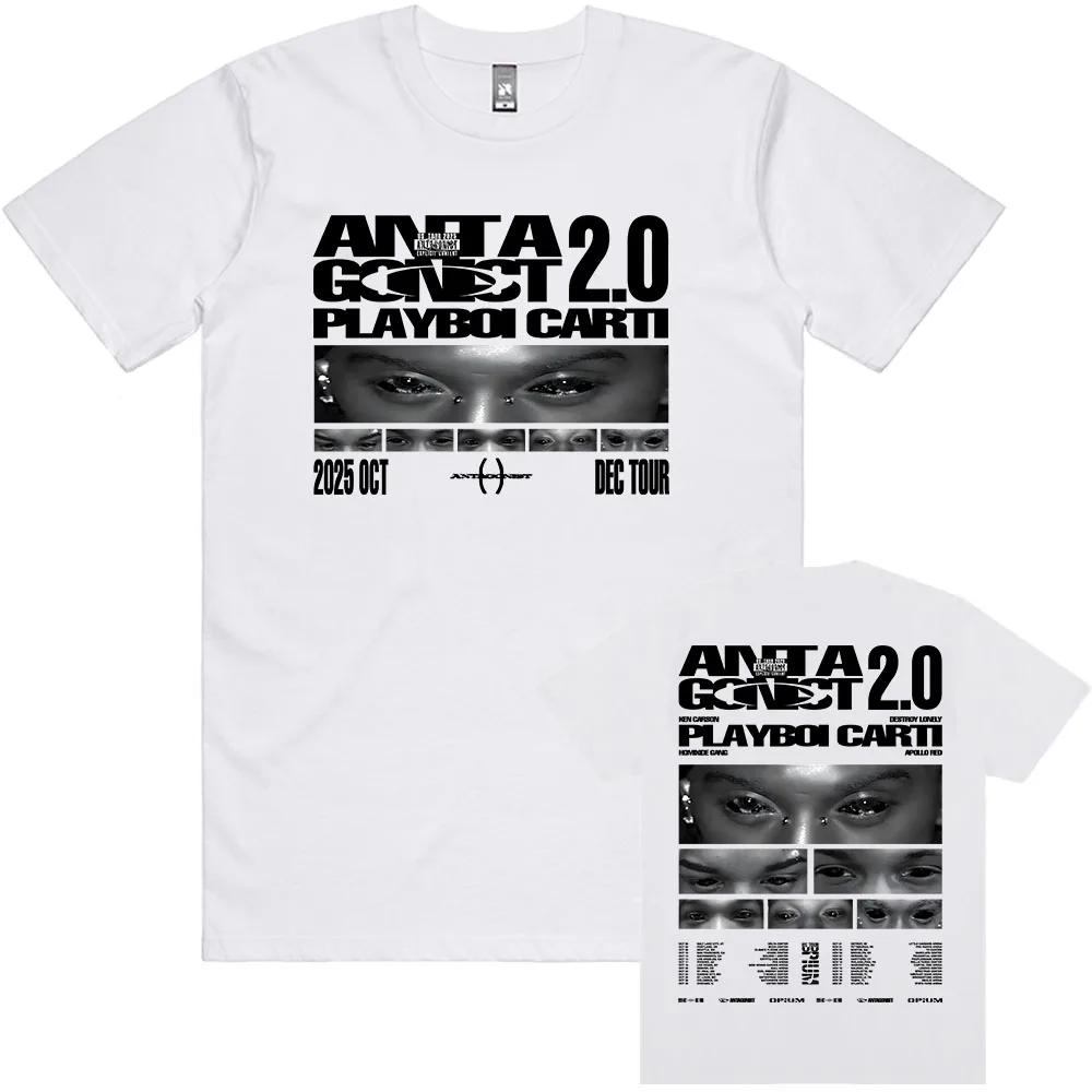 

PLAYBOY CART ANTAGONIST TOUR Футболка 2026 Літня Чоловіча Футболка Повсякденна Модна Футболка з Малюнком Співака Друкована Бавовняна Футболка Y2K XXL