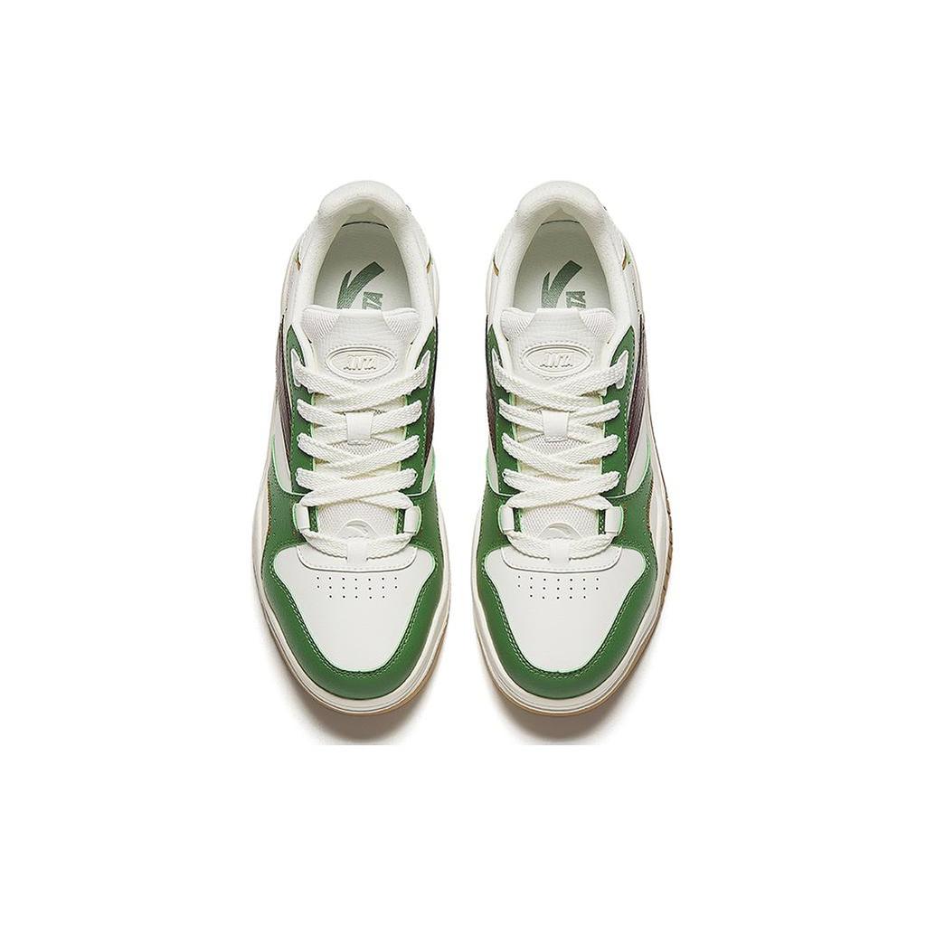 New Anta Slip Resistant Height Increasing Low Top Skateboard Shoes Men's White Green 912348003-8