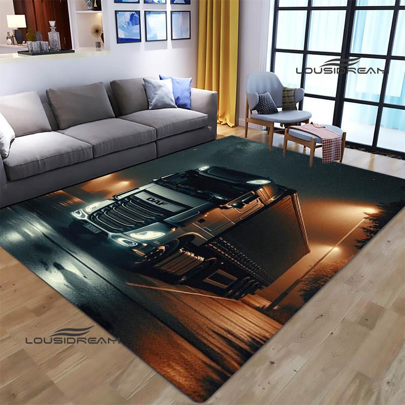 3D DAF Truck Retro Printed Carpet Living Room Bedroom Non-slip Carpets Yoga Mat Outdoor Carpet Kawaii Rug Birthday Gift