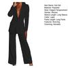 Yousheng Damen 2-teiliges Blazer-Set: Business Casual Blazer mit einem Knopf und weite, elegante Hose – Professionelles Büro-Set