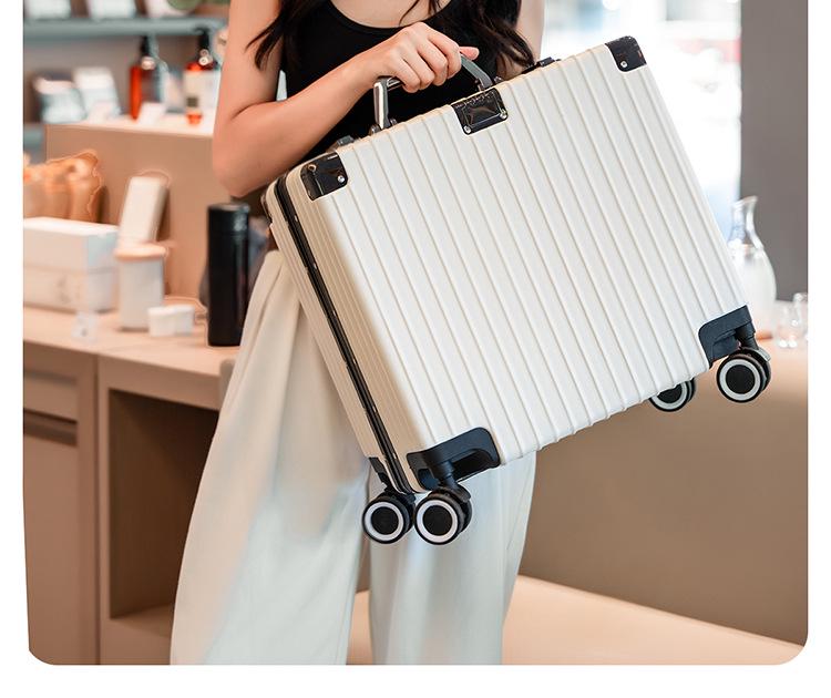 Lightweight 18-Inch Aluminum Carry-On Trolley with Quiet Wheels, Sturdy and Durable