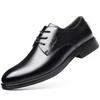 Leather Shoes Men's Genuine Leather Korean Version Business Dress Pointed Head Autumn British Trend Breathable Black Groom Wedding Shoes Men