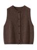 Luftiger Heather Seidenwoll-Strick-Ärmelloser Cardigan-Weste