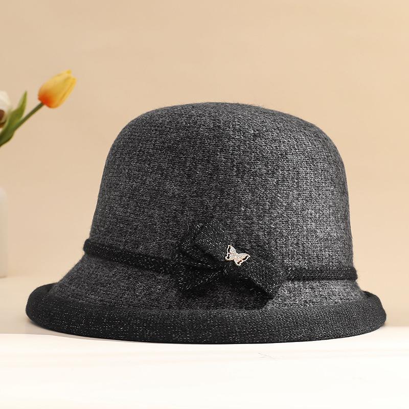 New Fashion Women's Hat Women's Autumn and Winter Versatile Basin Hat Medium Mother Crimping Top Hat Outdoor Casual Bucket Hat