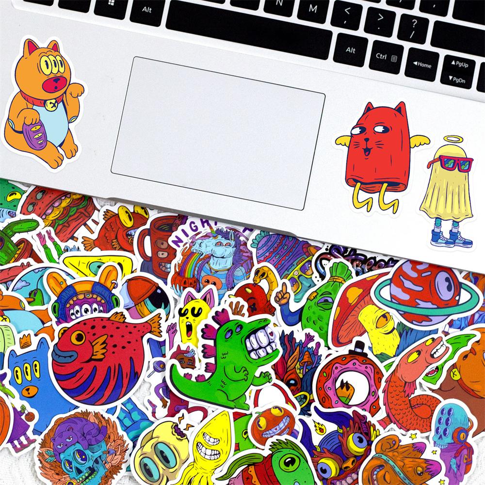 50Pcs Cartoon Cute Creative Little Eyes Monster Graffiti Waterproof Sticker Trendy Decoration Decal Children'S Toy