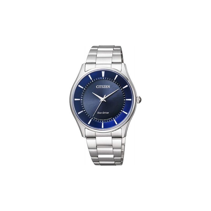 CITIZEN COLLECTION light function watch solar Quartz Steel Strap men s watch blue dial BJ6480-51L синий