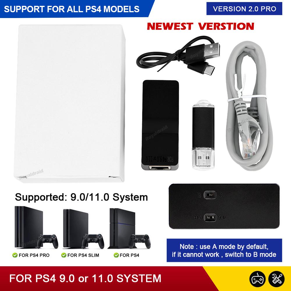 Wersja V2.0 Adapter Odbiornika USB Do PS4 FW 9.0 11.0 System Narzędzie JB Jednym Kluczem z Kabelkiem TypeC Do Konsoli PS4 Slim / Pro Wszystkie Modele