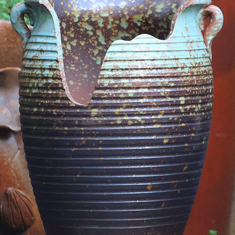 Handmade Coarse Pottery Wide-Mouth Flower Pot - Ceramic Zisha Succulent Planter with Rustic Cut-Edge Design for Chlorophytum