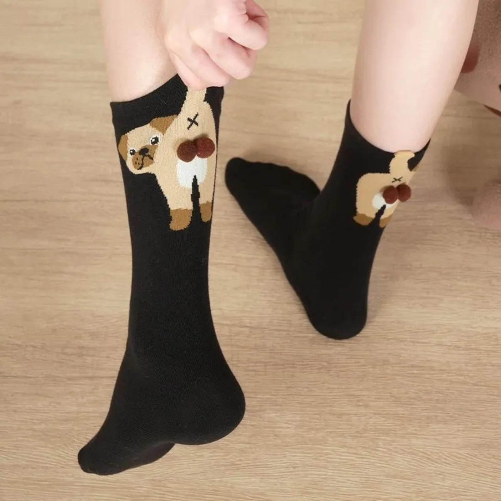 

Креативные носки Puppy Egg, милые и уникальные уличные носки средней длины One Size чёрный