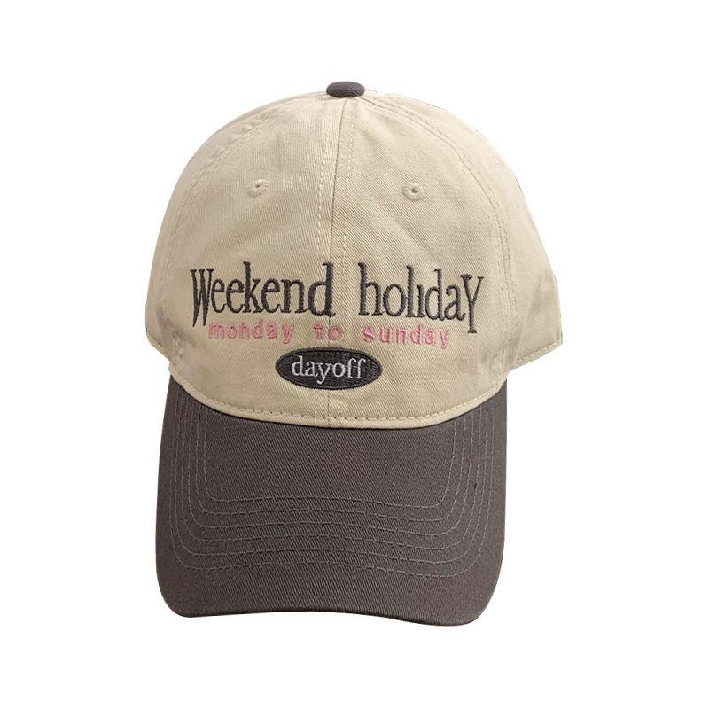 Women's New Big Headed Baseball Hat with Wide Curved Brim Showing Small Soft Top Couple Hat with Versatile Baseball Cap