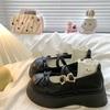 Vintage Round Head Heightening Lolita Small Leather Shoes Women's Autumn Sweet Bow Versatile Mary Jane Single Shoes