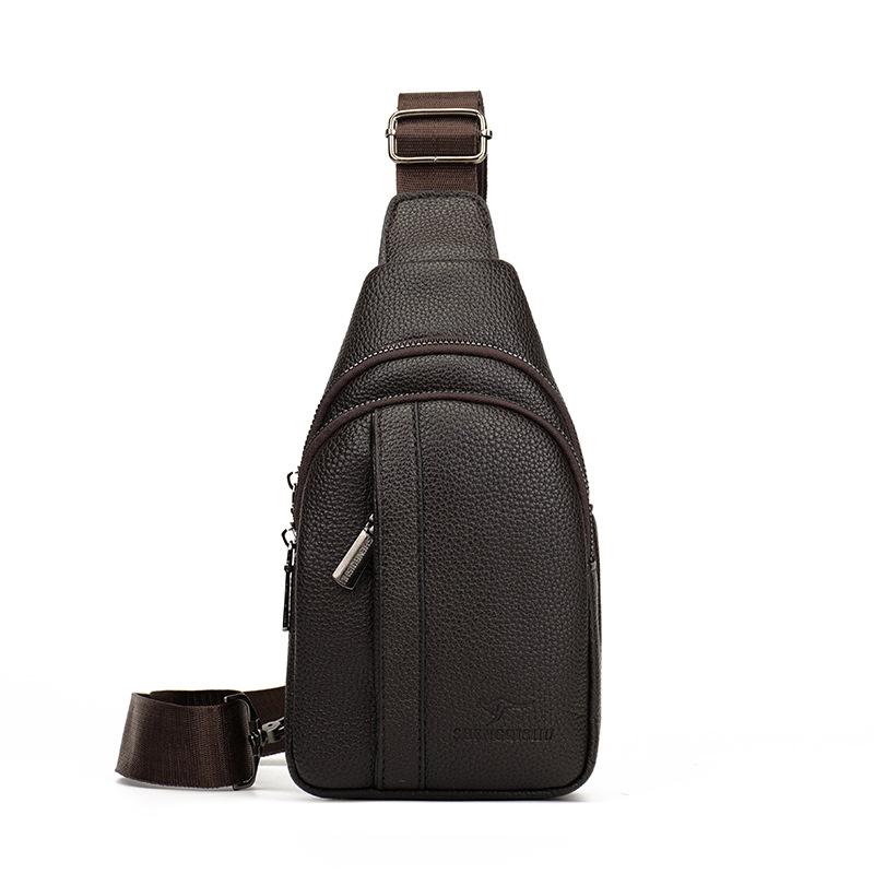 2026 Brand Men s Chest Bags Casual Simple Men s Shoulder Bag Large Capacity Multi-compartment Soft Leather Crossbody Bag large