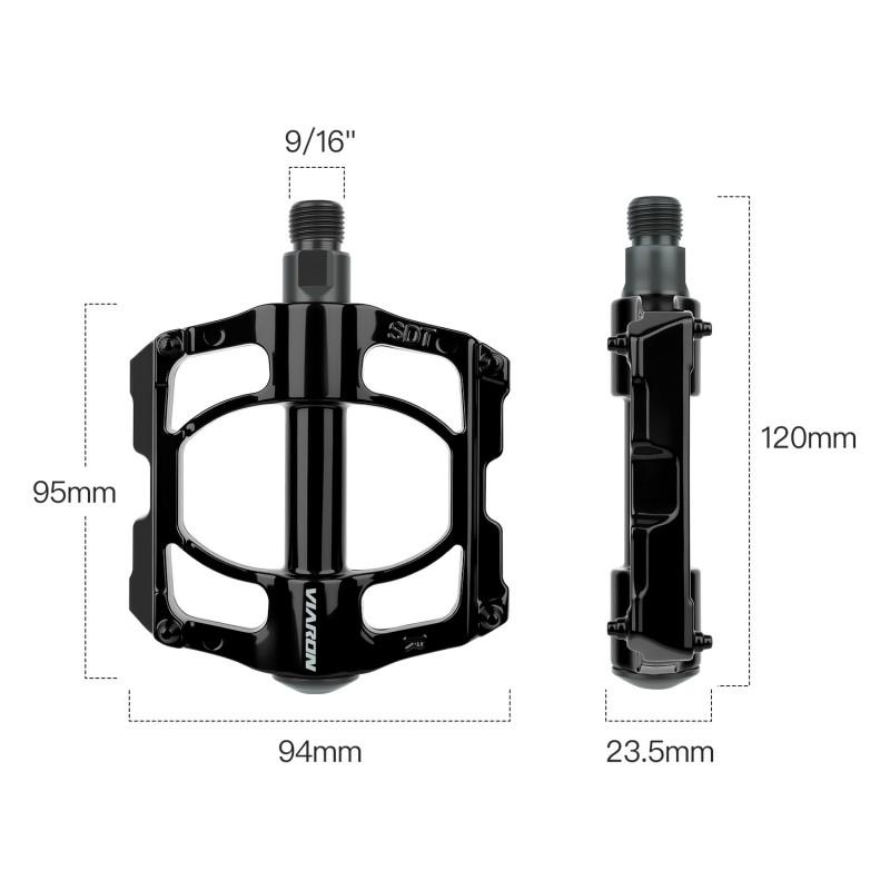 VIARON Aluminum Alloy Bicycle Pedals Mountain Bike Road Lightweight Durable Flat Platform