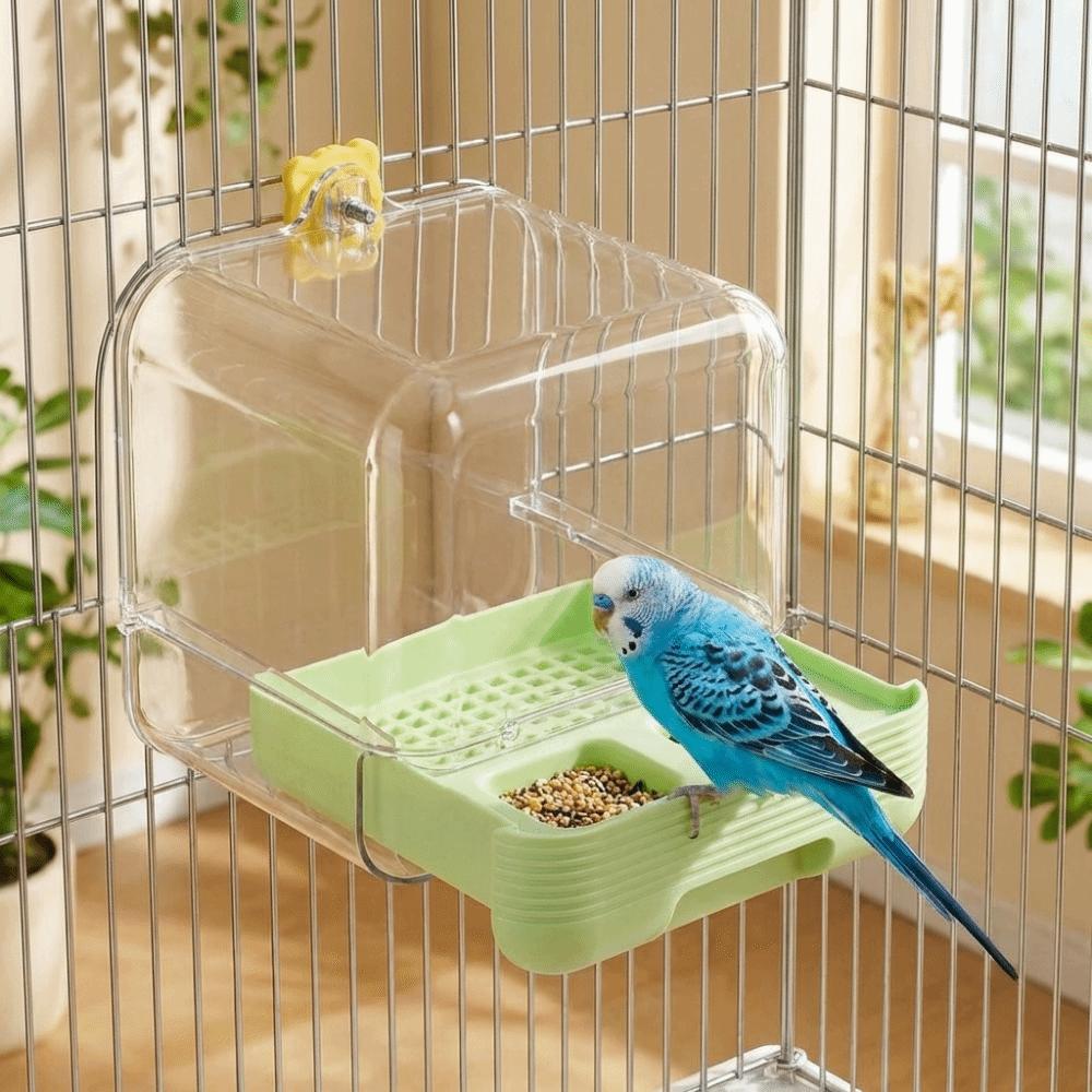 Space Saving Parakeet Bathtub Transparent Bird Cage Feeder Bird Cage Accessories