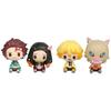 4pcs/set Q Version Demon Slayer Sitting Doll Action Movie Model Toys Doll Figure