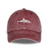 Feedback Discounts, Foreign Popular Cartoon Washed Embroidered Shark Baseball Cap Hat