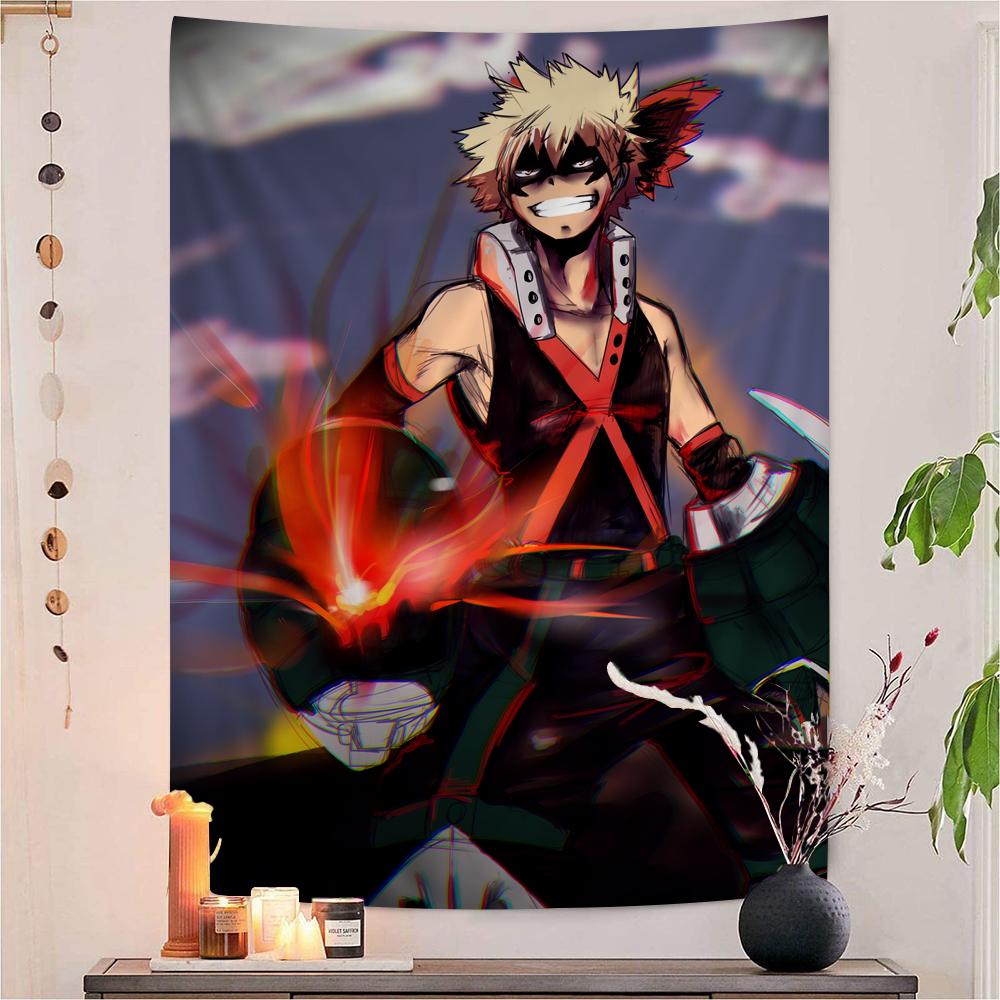 Anime BBakugo Katsuki Anime Tapestry Hanging Tarot Hippie Wall Rugs Dorm Wall Hanging Sheets