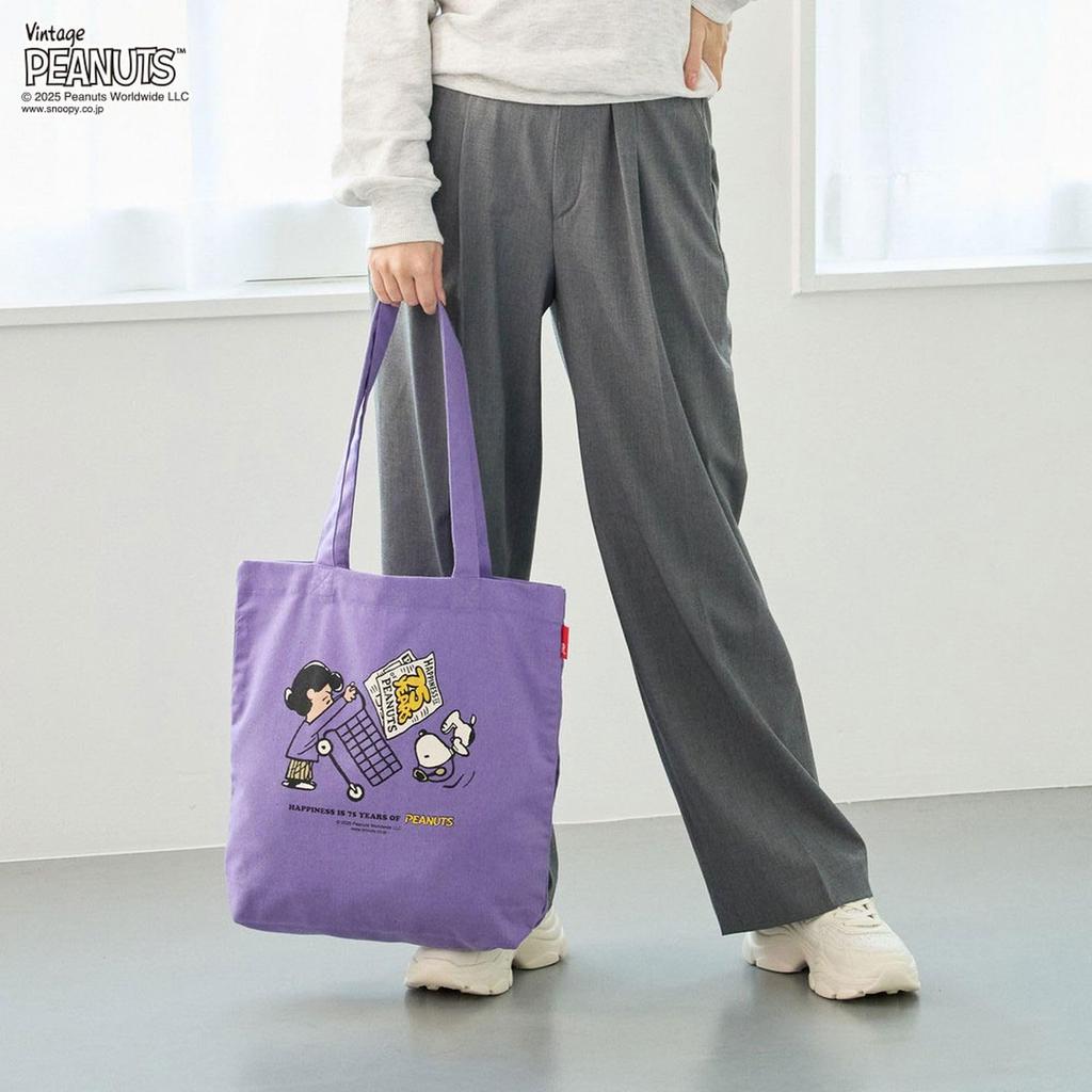 Snoopy Tote Bag for Women, Recycled Cotton, A4 Size, Portrait Style, Lightweight, IP.Tall.Peanuts-0T 8443