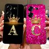 For Tecno Pova 5 LH7n / Pova 5 Pro LH8n Fashion Crown Letter Phone Case For Tecno Pova5 5Pro 5G Black Silicone Soft Cases Bumper